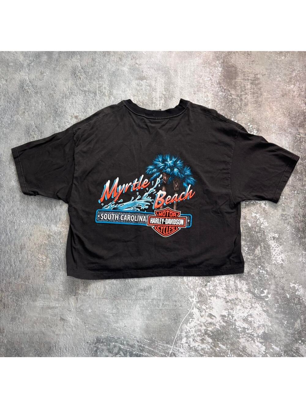 Harley Davidson Myrtle Beach South Carolina Boxy Cropped T Shirt. Size Large